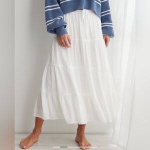 BLACK Aerie Beach club tiered maxi skirt XS